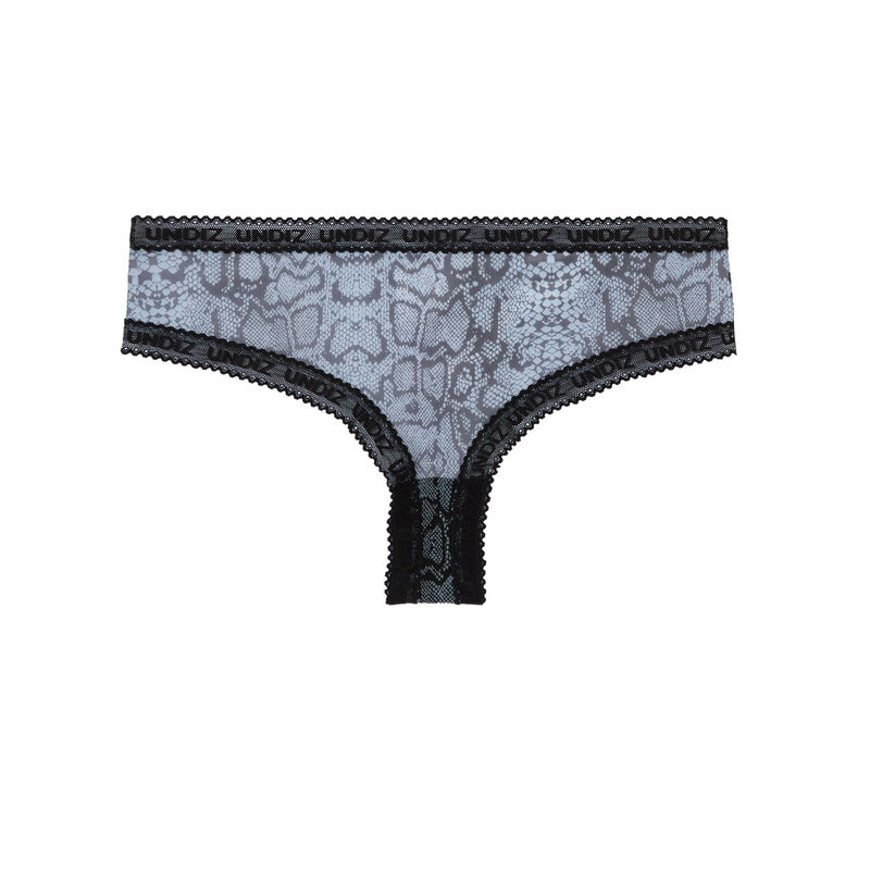 braguita culotte lisa de tul efecto serpiente - gris braguita culotte lisa de tul efecto serpiente - gris;