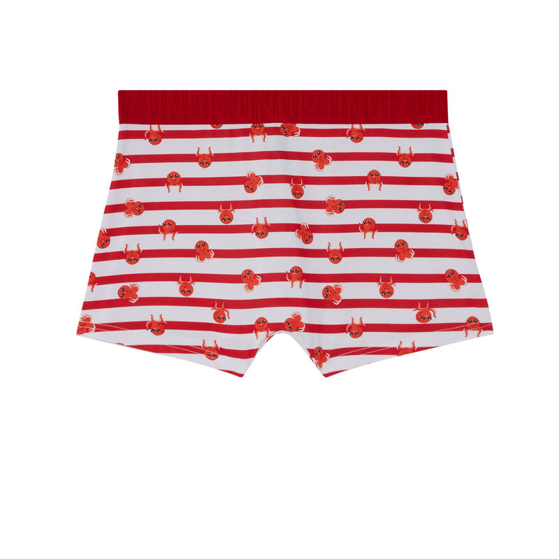 bóxer a rayas con motivos de pulpos - rojo bóxer a rayas con motivos de pulpos - rojo;
