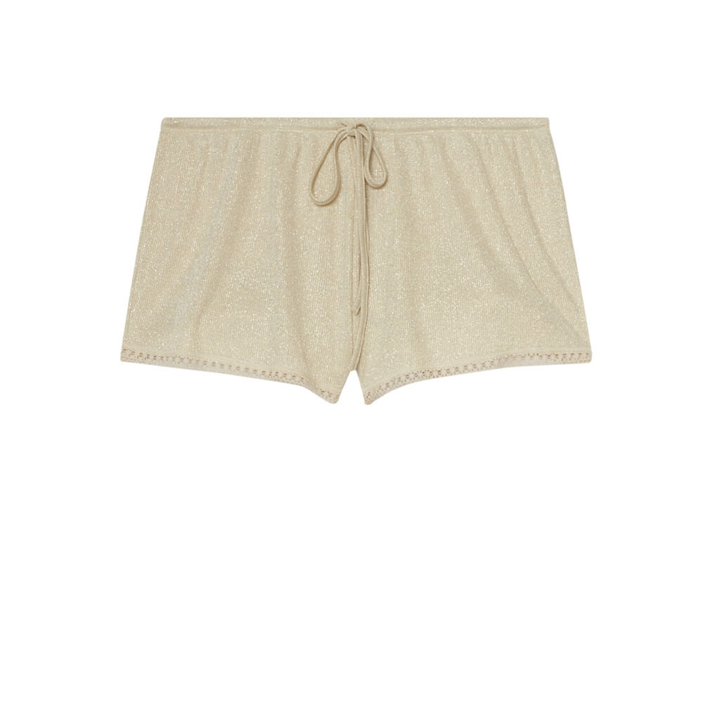 Shorts de punto brillante - crudo crudo.