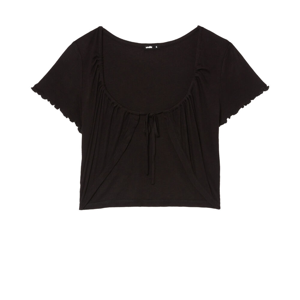 Crop top cruzado - negro negro.