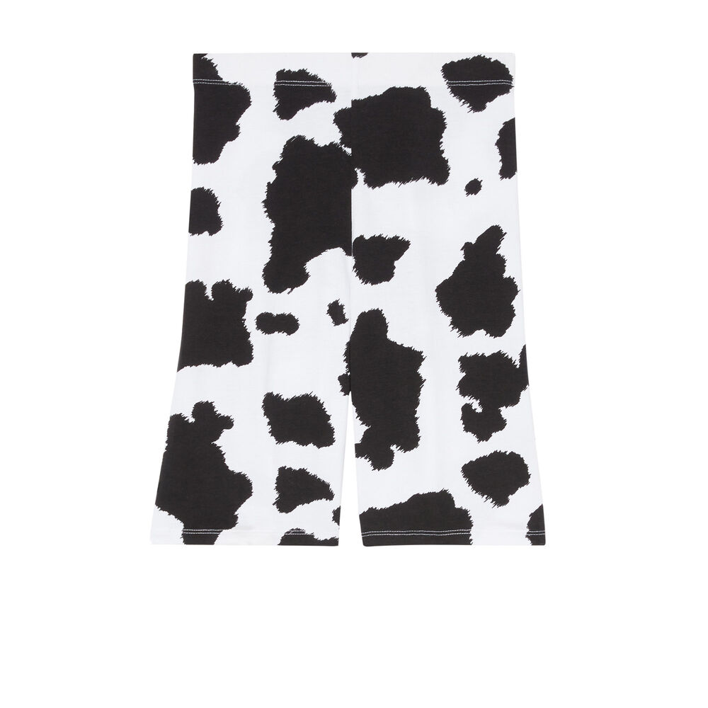 Pantalón ciclista con estampado de vaca - crudo crudo.