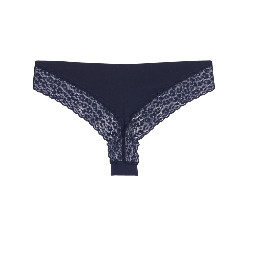 Tanga de algodón liso clintangiz azul.