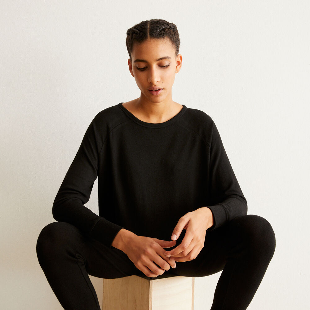 Top de manga larga - negro negro.
