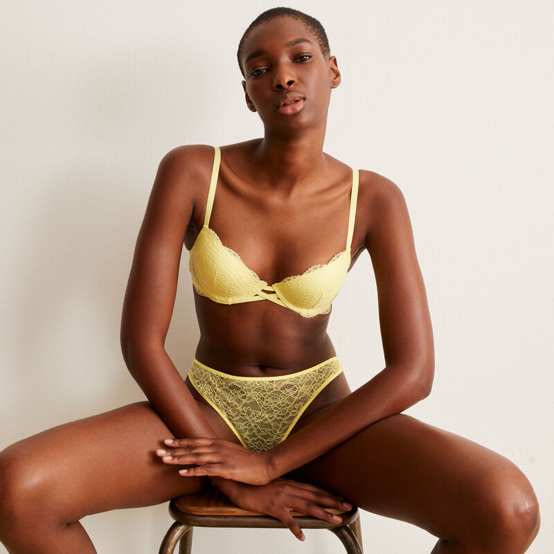 Sujetador push-up de encaje - amarillo Sujetador push-up de encaje - amarillo;