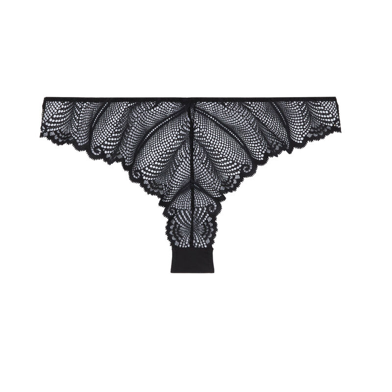 Braguita brasileña de encaje y microfibra - negra Braguita brasileña de encaje y microfibra - negra;