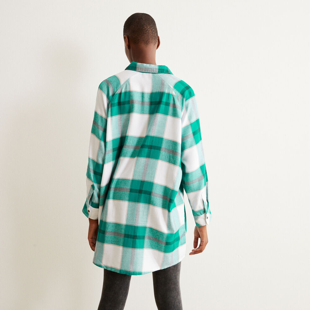 Camiseta larga a cuadros - verde verde.