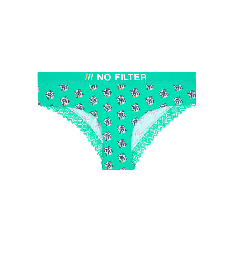Culotte con microestampado polyminiz verde esmeralda.