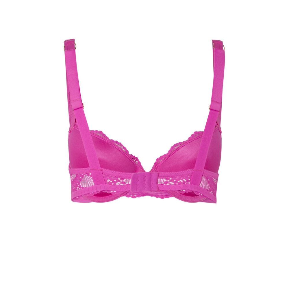 Sujetador push-up con detalles de lazos - rosa rosa.