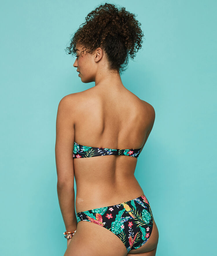 Top de bikini tropical paradibordiz noir.
