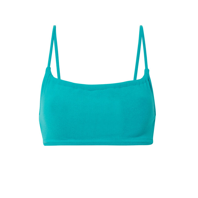 Parte de arriba de bikini sujetador con efecto plisado - azul Parte de arriba de bikini sujetador con efecto plisado - azul;