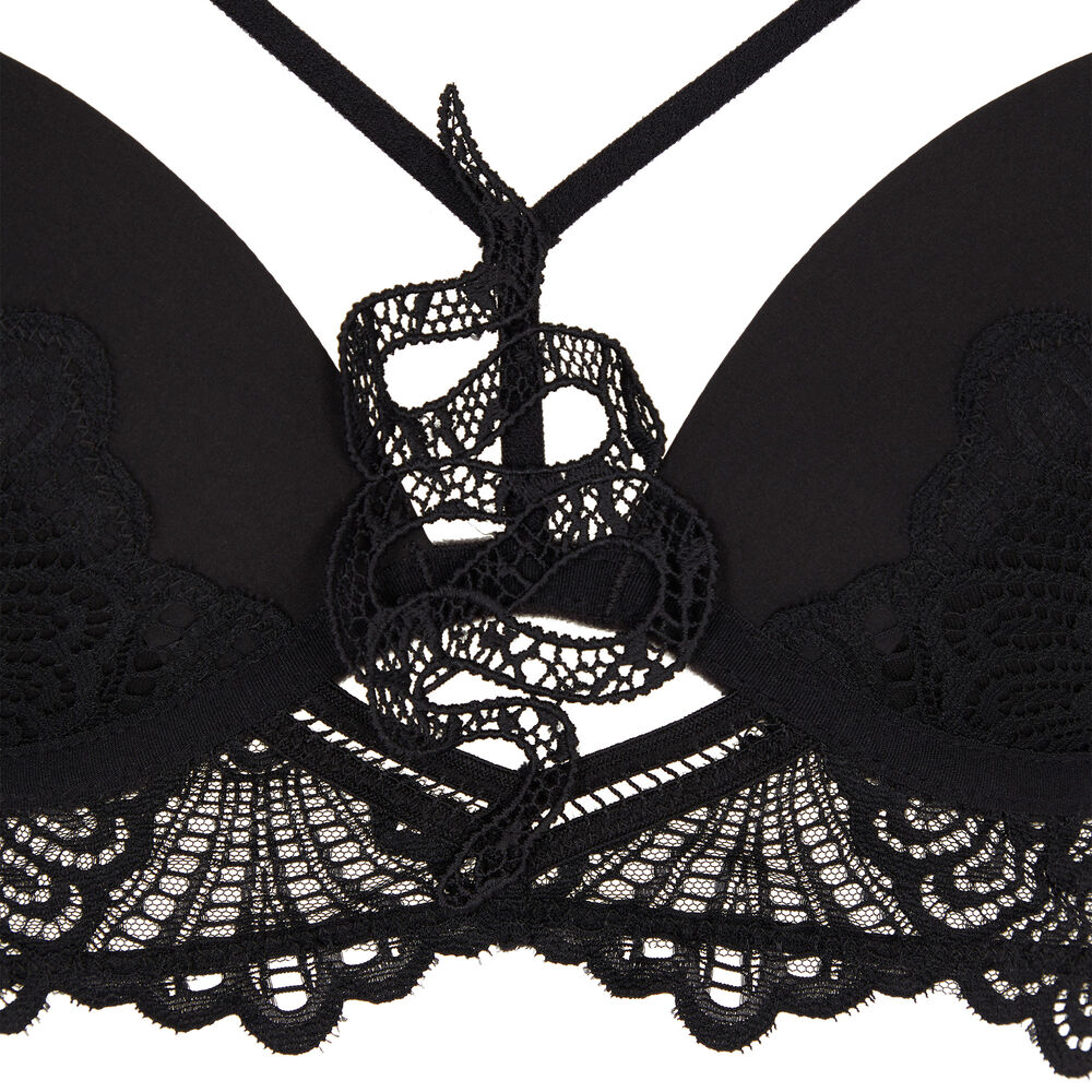 Sujetador push-up tatuaje de serpiente - negro negro.