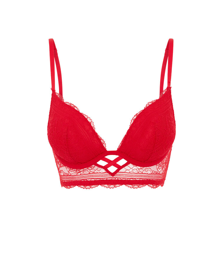 Sujetador en v push-up con encaje everydayiz rojo.