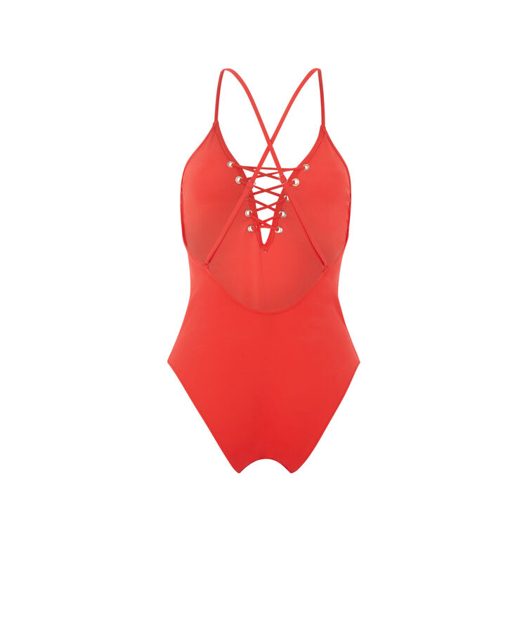 Bañador de una pieza con detalle de lazos - rojo rojo.