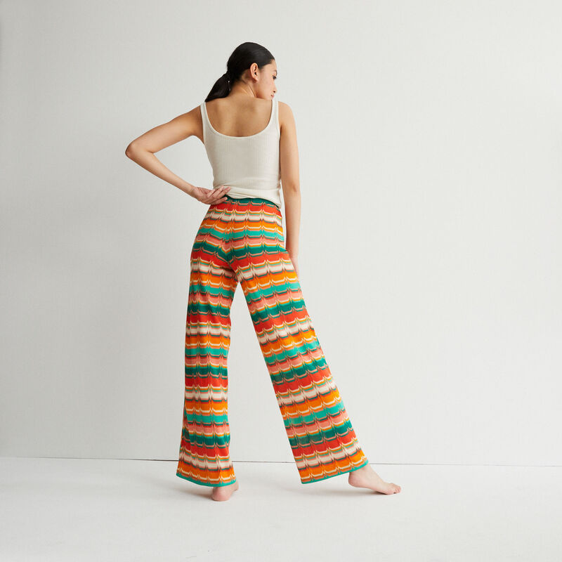 pantalón anudado con motivos - verde pantalón anudado con motivos - verde;
