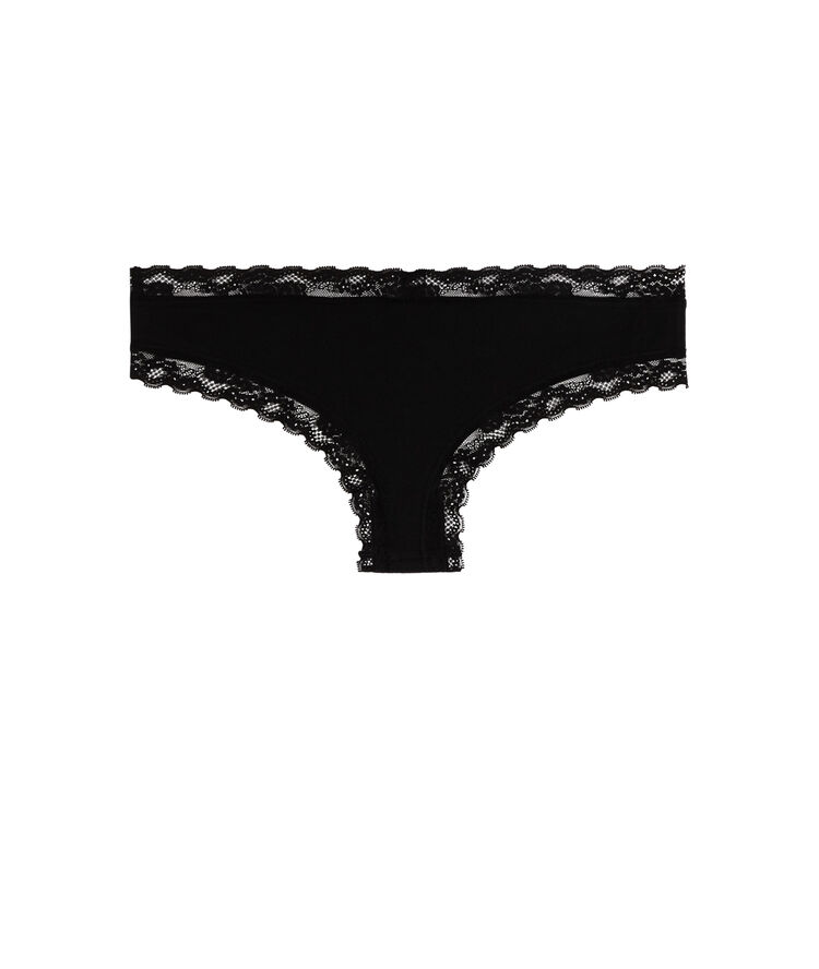 Braguita culotte de algodón liso new skinny negro.