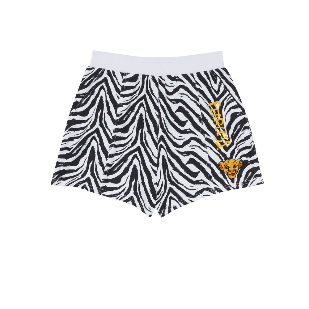 Shorts efecto cebra del rey león - negro negro.