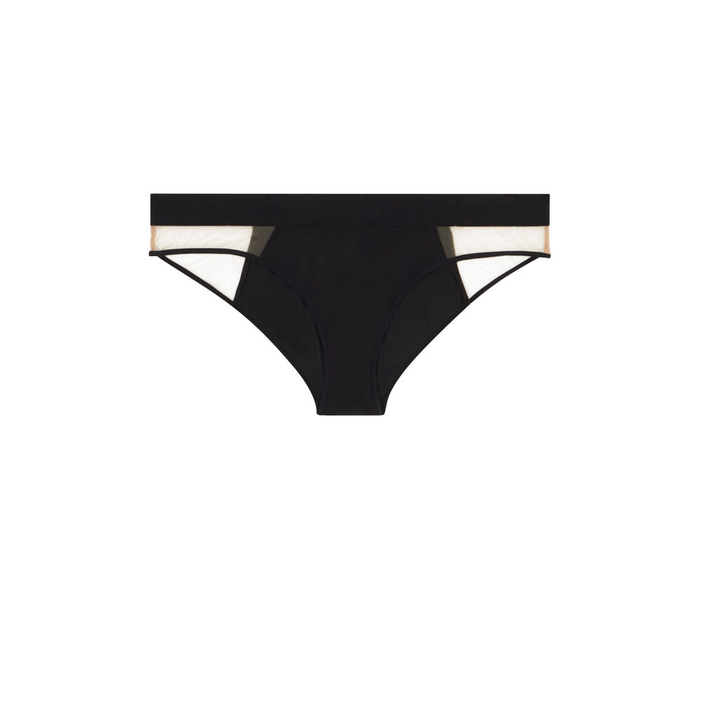 Braguita culotte de tul - negra negro.