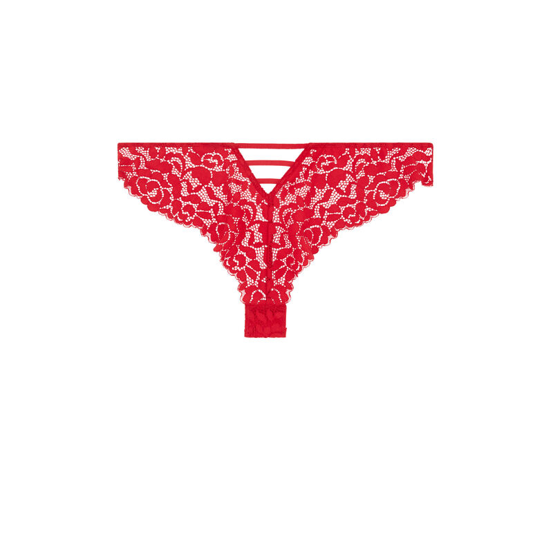 Braguita brasileña de encaje luluiz rojo.