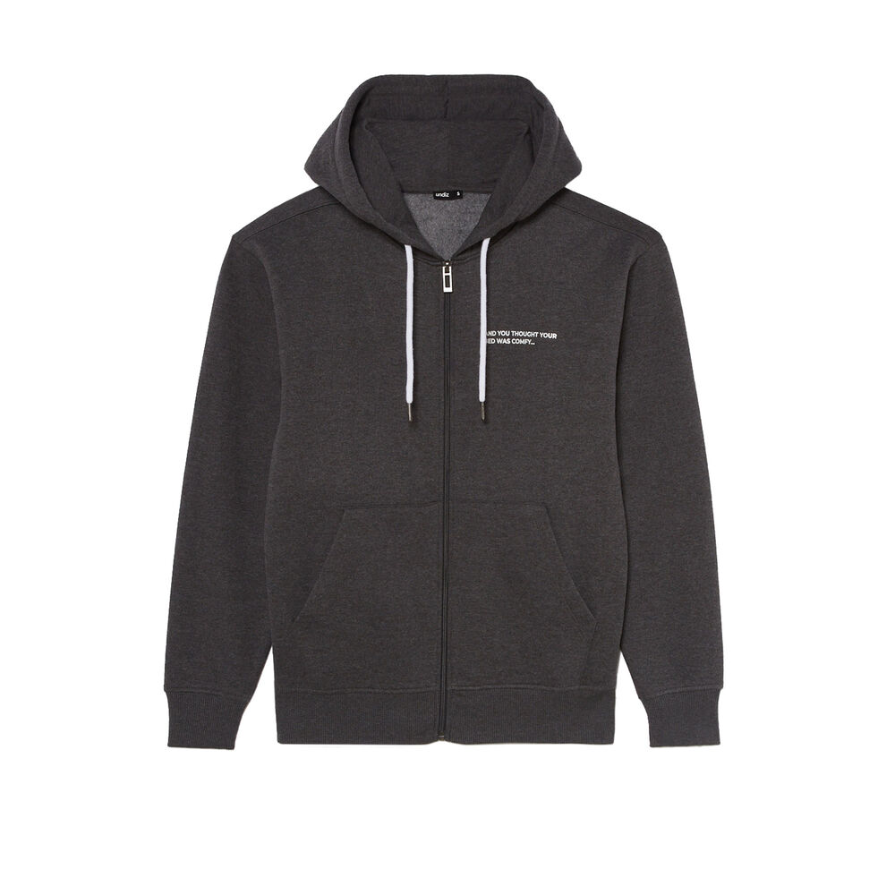 Chaqueta con capucha con mensaje - gris gris.