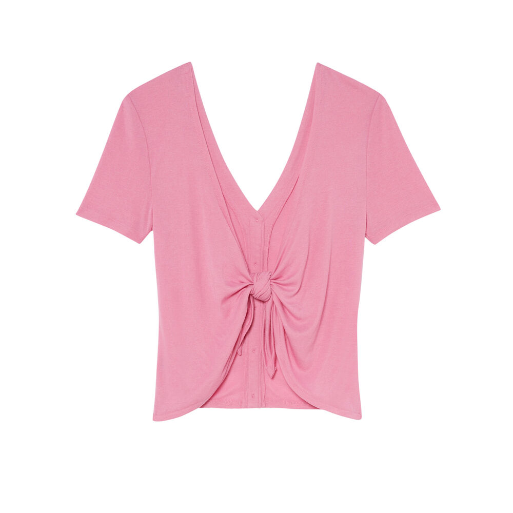 Top de manga corta - rosa rosa.