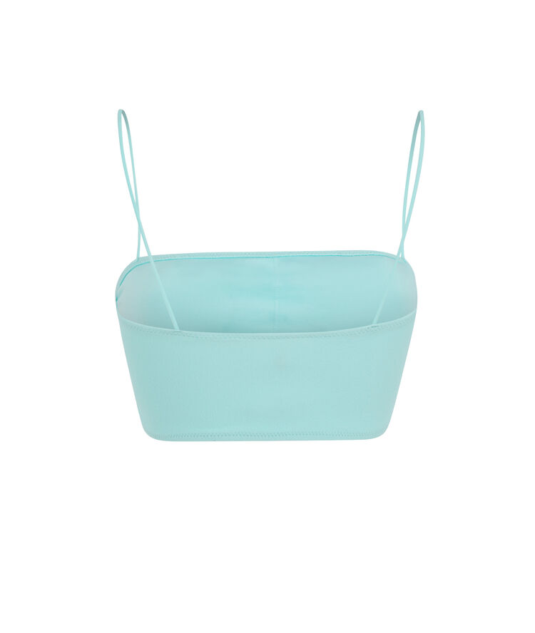 Parte de arriba de bañador bandeau liso - azul turquesa azul turquesa.
