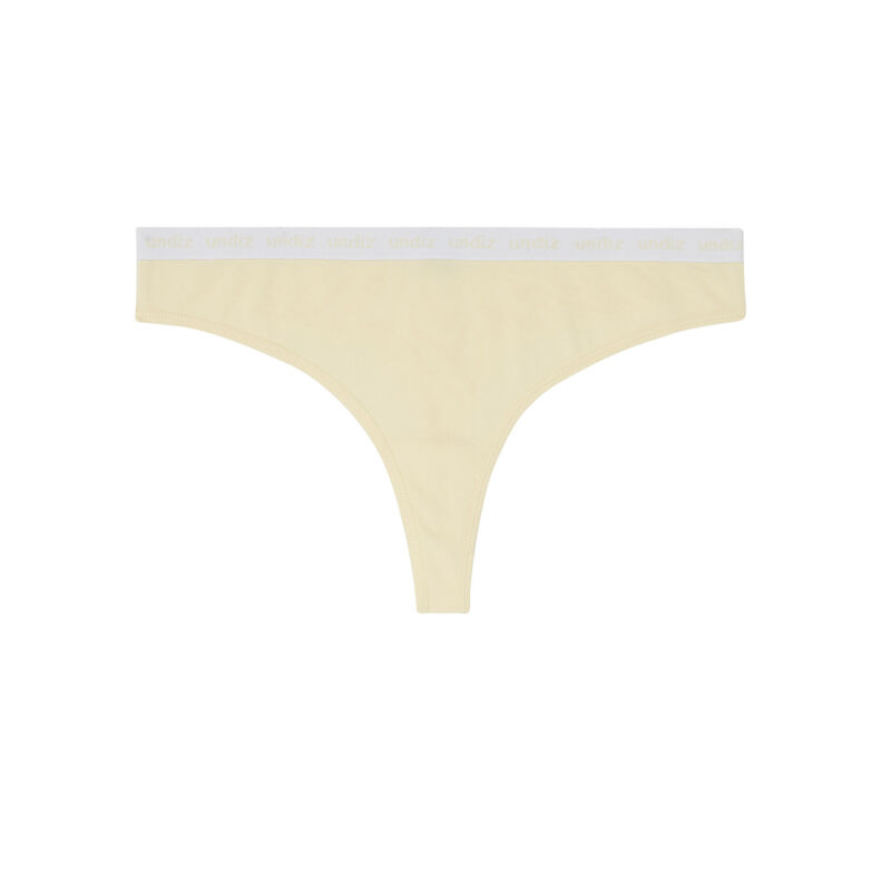 braguita tanga de algodón con detalle elástico - beige braguita tanga de algodón con detalle elástico - beige;