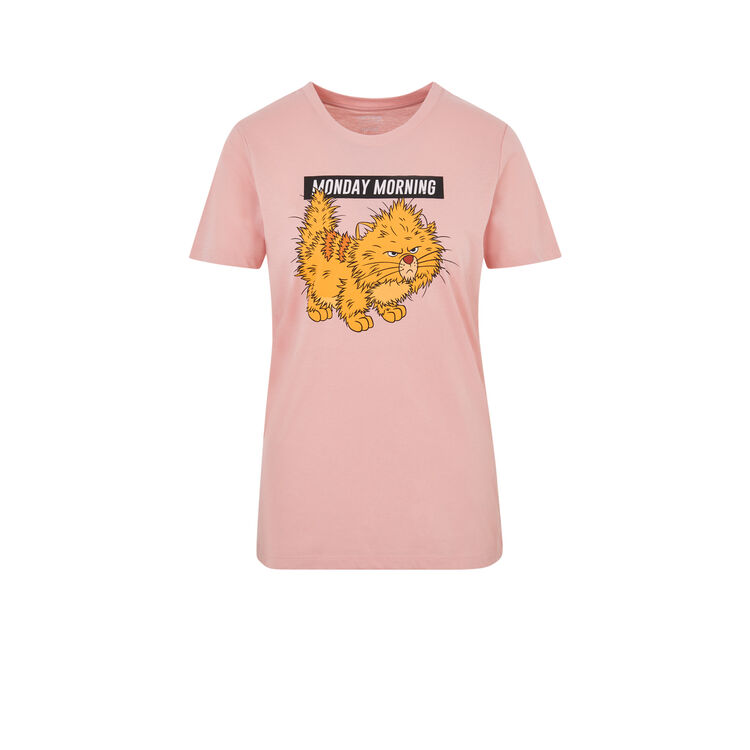 Top de manga corta con estampado de toulouse de los aristogatos nompndayiz rosa.