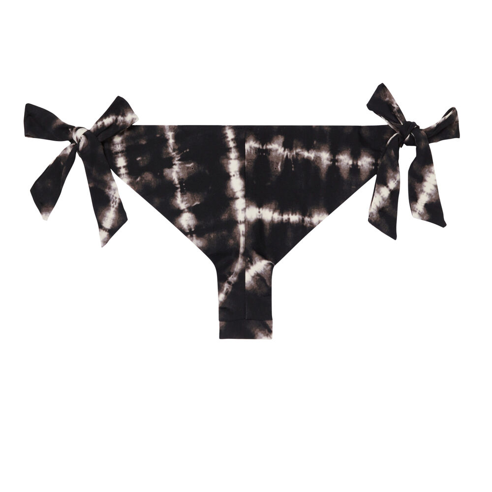 Parte de abajo de bikini con lazos y efecto tie and dye - negro negro.