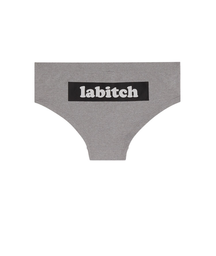 Culotte con mensaje labitchiz gris.