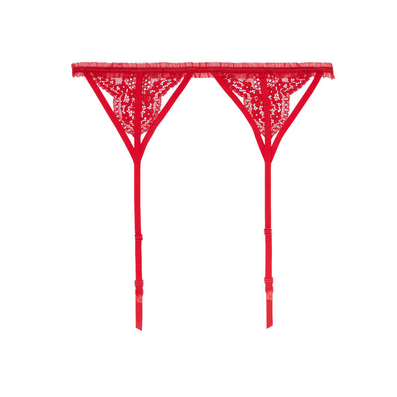 Liguero con pliegues y encaje - rojo Liguero con pliegues y encaje - rojo;