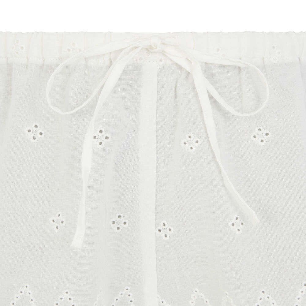 Short de algodón bordado - blanco blanco.