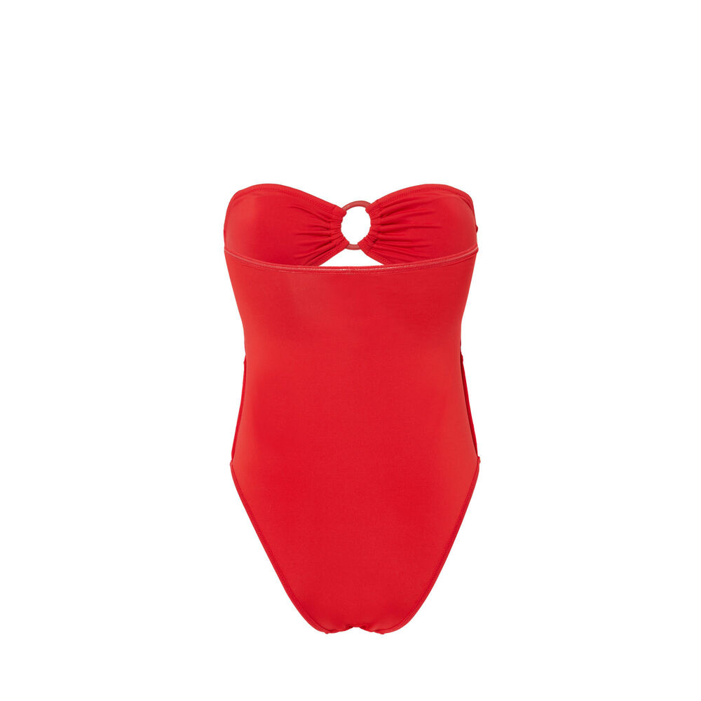 Bañador de 1 pieza con escote anillas - rojas rojo.