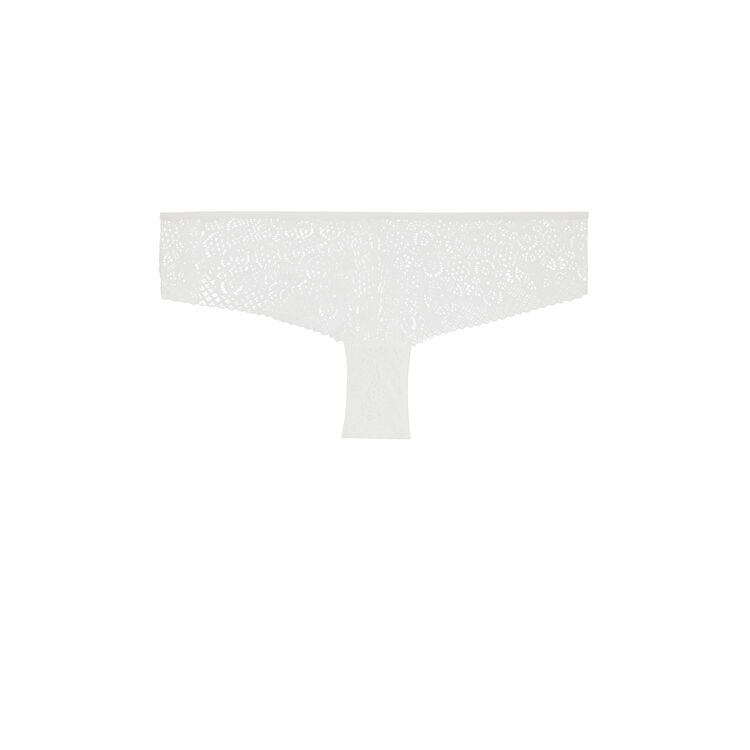 Braguita culotte de encaje con detalle de bisutería ethnobiz blanco.