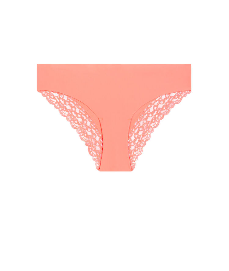 Braguita culotte lisa rosa de microfibra rosa.