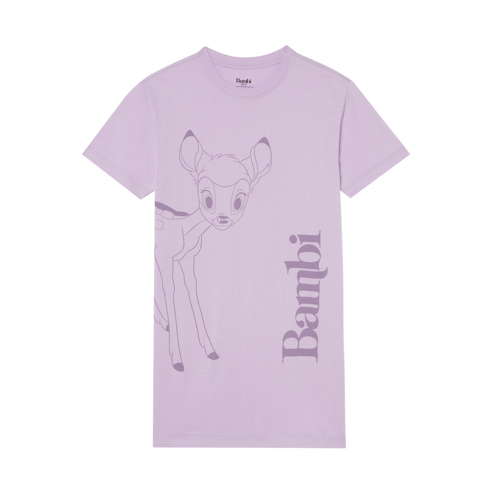 Camiseta larga con estampado de bambi - lila morado.