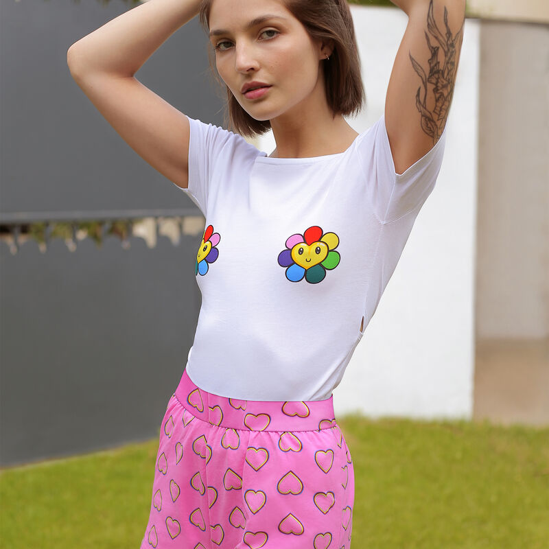 Pantalón corto con estampado - rosa Pantalón corto con estampado - rosa;