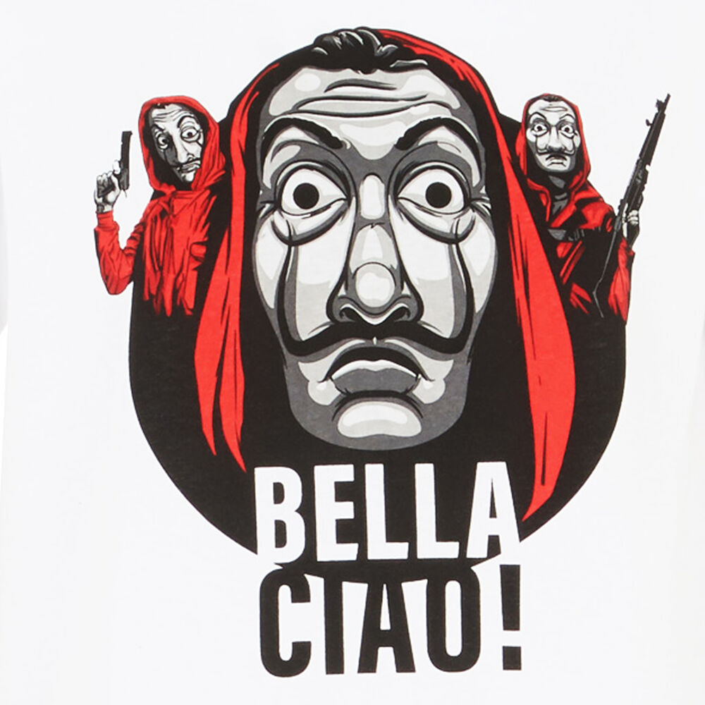 Top de manga corta la casa de papel - blanco blanco.