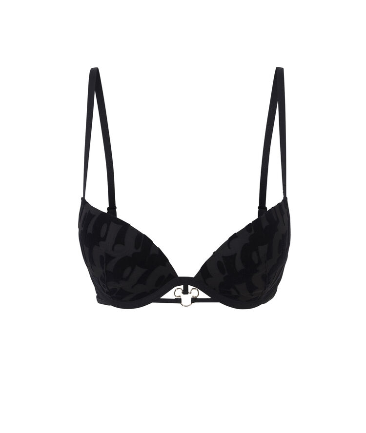 Sujetador push-up de tul floqueado flockimickiz negro.