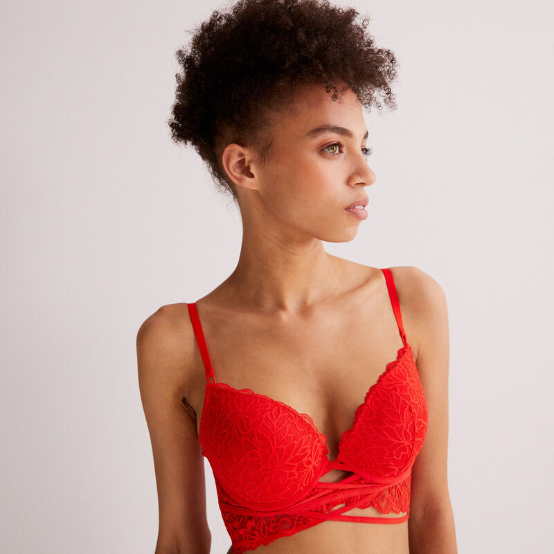 Sujetador push-up de encaje - rojo Sujetador push-up de encaje - rojo ;