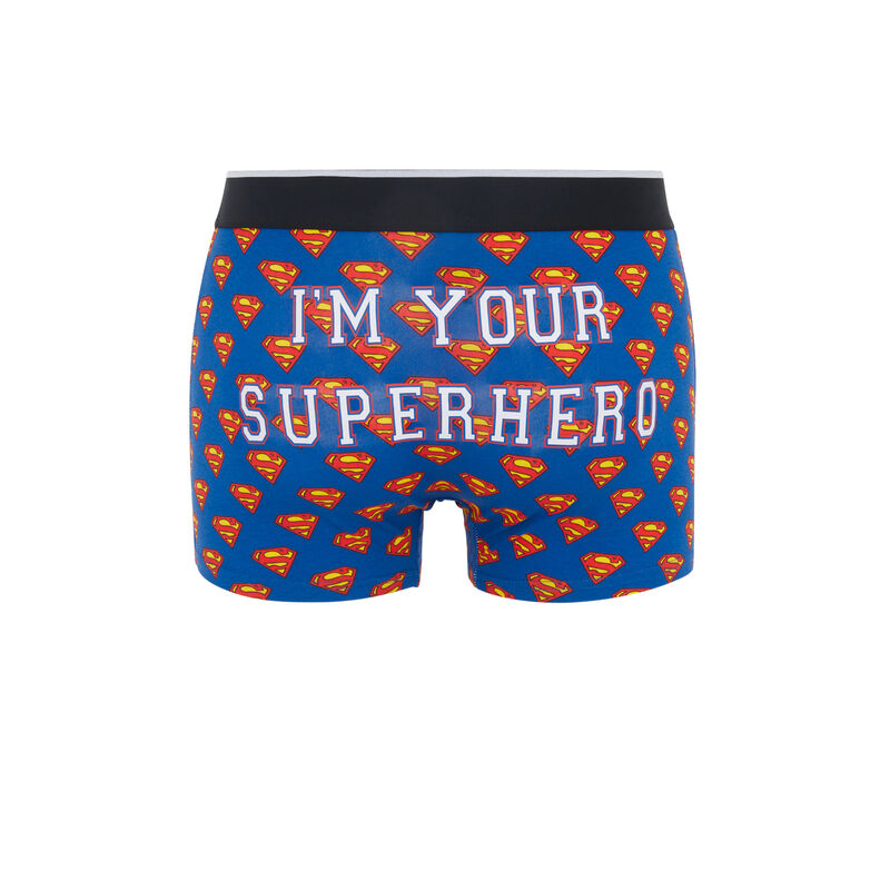 Bóxer de algodón con licencia de superman hellomiz azul.