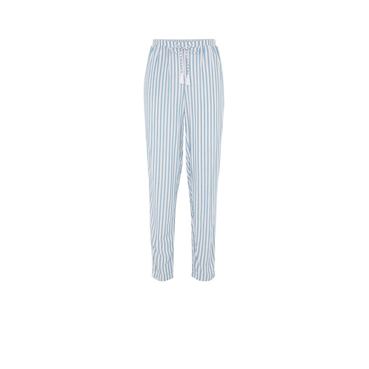 Pantalón fluido de rayas bluerayiz blanco.