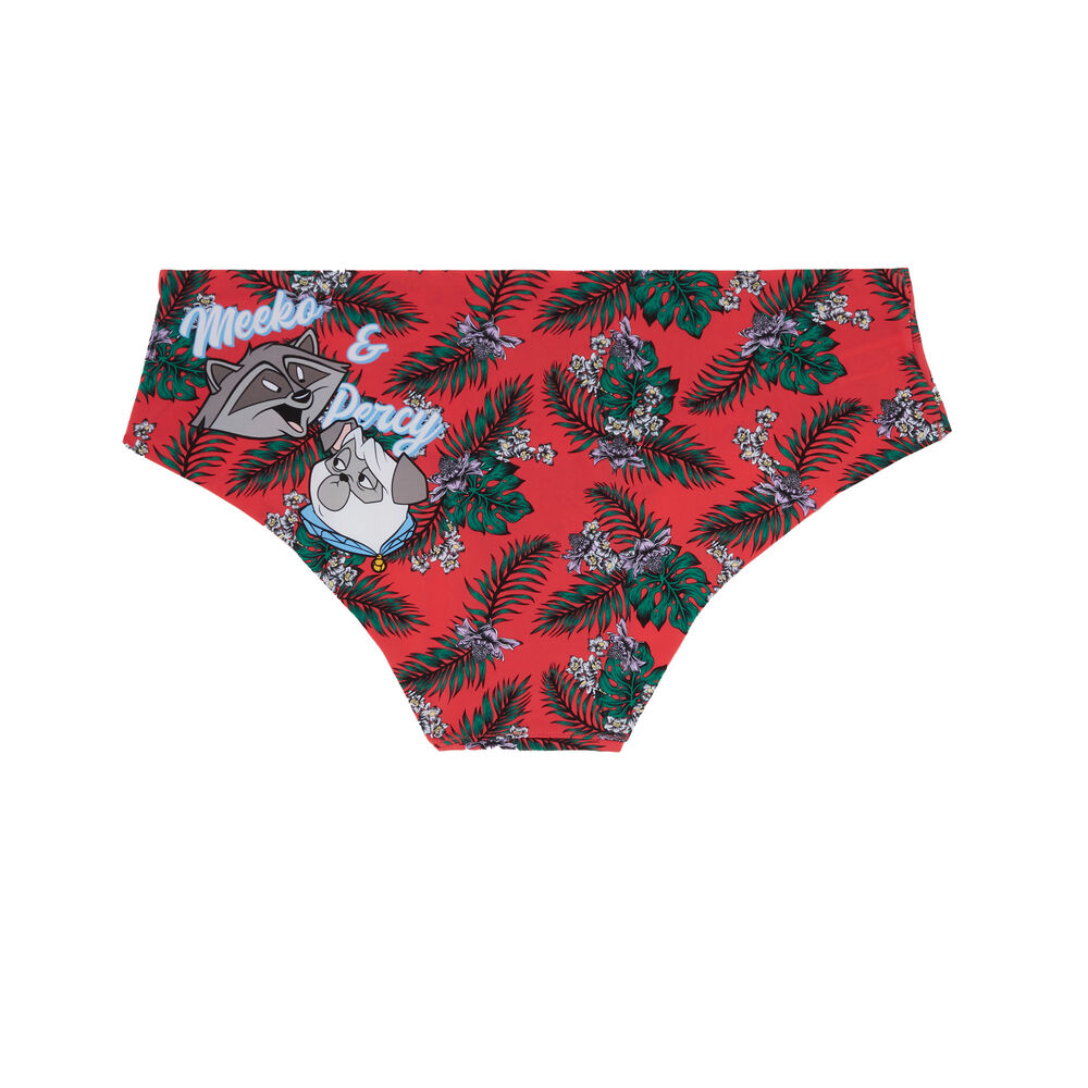 Braguita culotte con estampado meeko - coral coral.