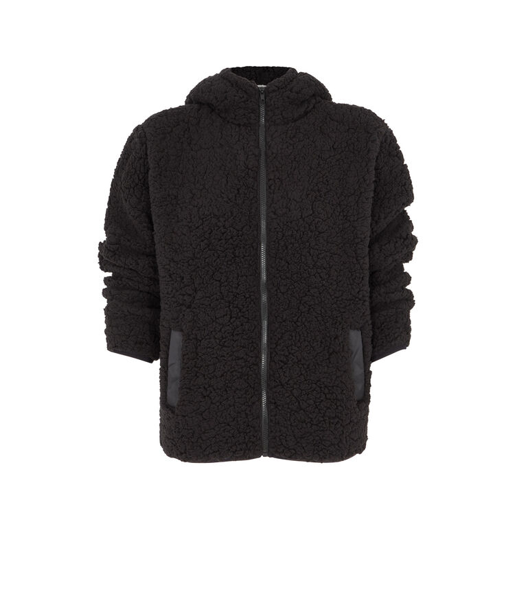 Chaqueta polar con cremallera sherpoliz negro.