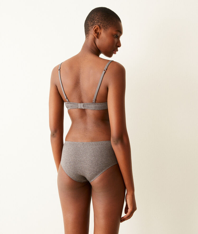 Sujetador gris de microfibra con copa preformada gris.