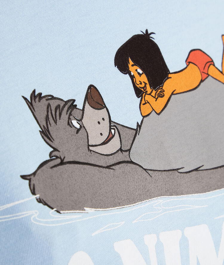 Camiseta manga corta con estampado de animales loveanimaliz bleu gris.