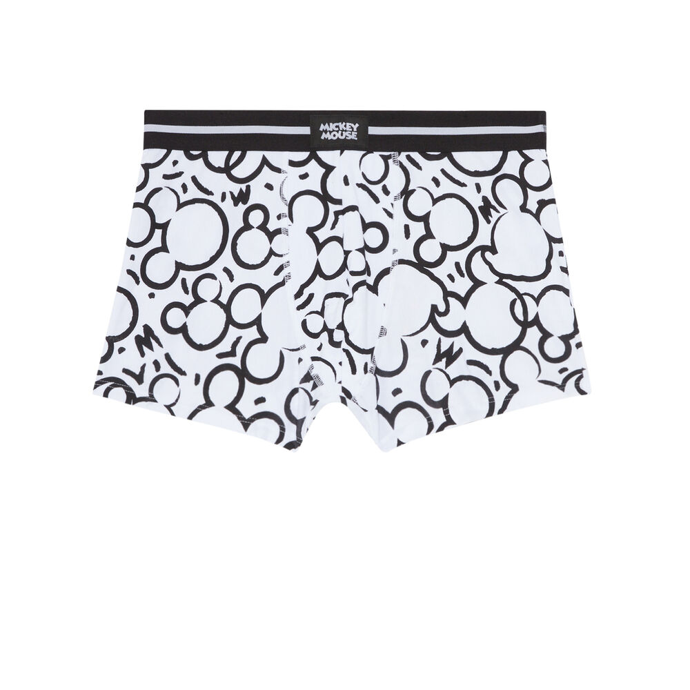 Bóxer con estampado de cabezas de mickey - negro blanco.