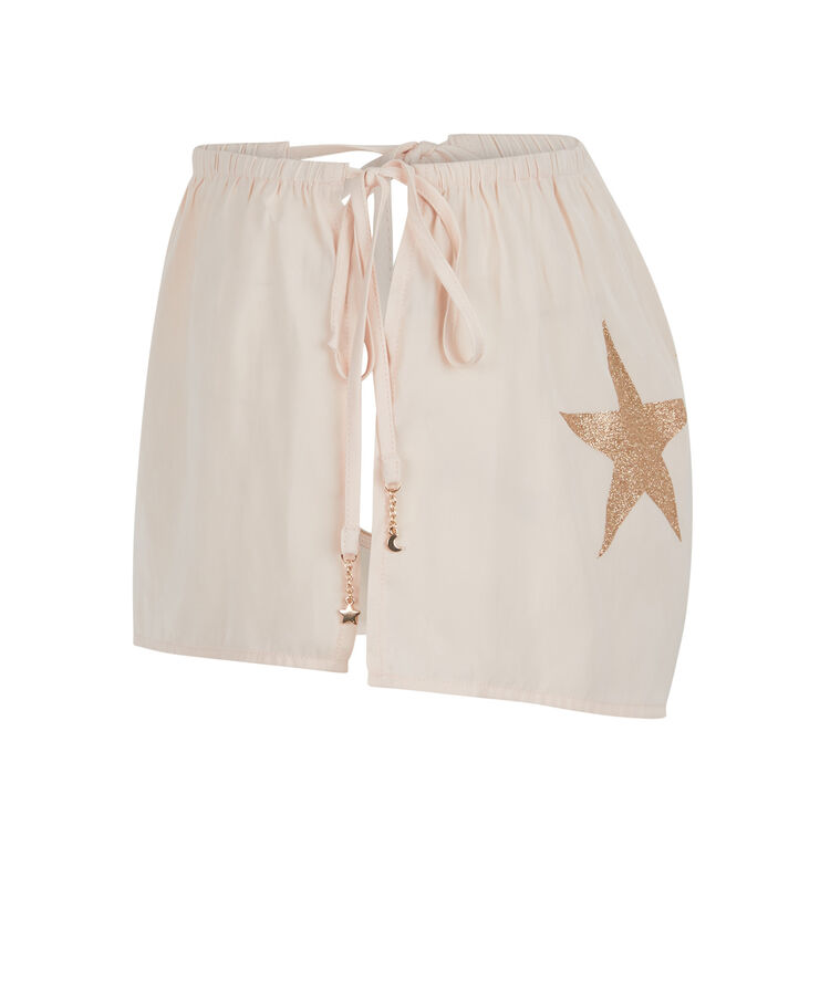 Shorts de satén con estampado de estrellas satistarsiz vainilla.