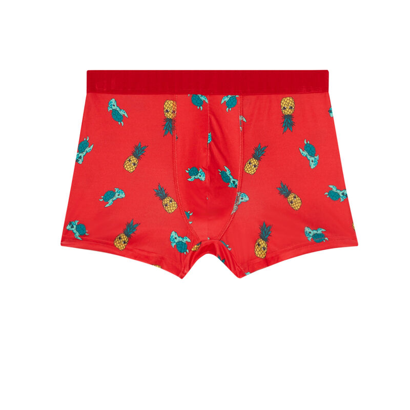 Bóxer con motivos de piña y tortuga - rojo Bóxer con motivos de piña y tortuga - rojo;