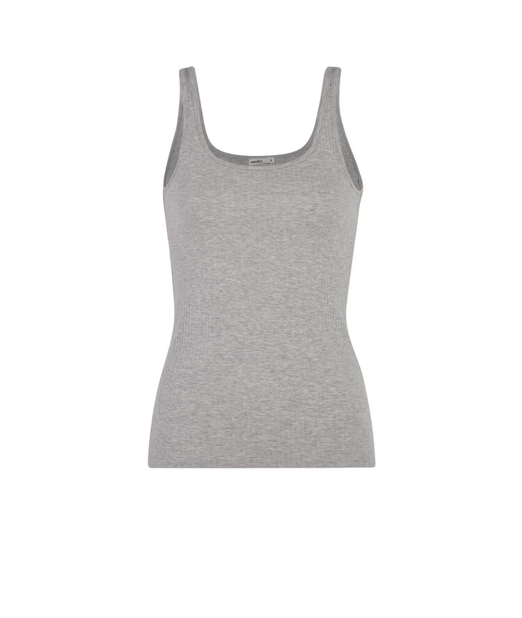 Top acanalado debidiz gris claro.