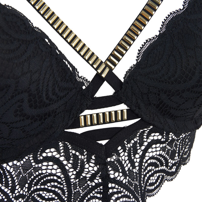 Sujetador push up con detalles de joyitas naraiz noir.
